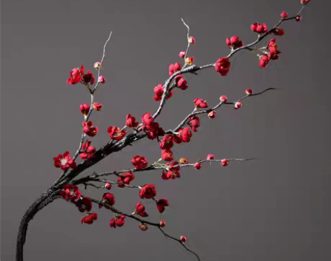 转卖单支仿真梅花树枝腊梅假花绢花中式高档室...