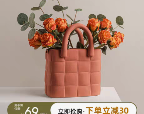 转卖【狂欢价】贝汉美北欧创意简约包包花瓶莫...