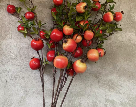 包邮库存处理7头仿真花石榴果假花插花客厅餐...