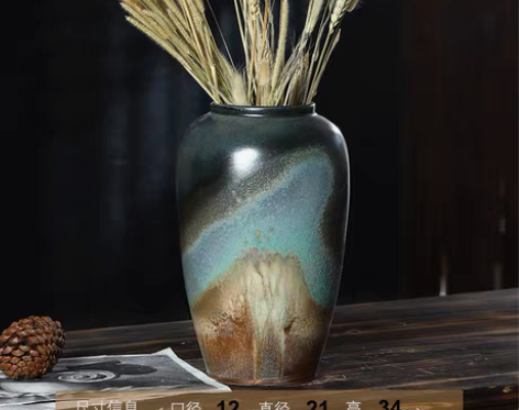 转卖景德镇新中式简约落地大花瓶客厅摆件电视...