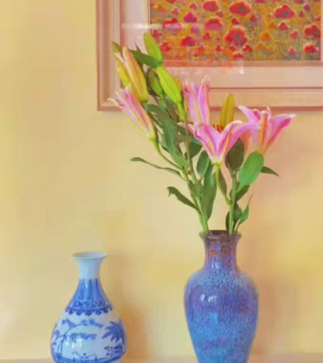 这么美的窑变外销瓷用来插花，太奢侈了吧[火...