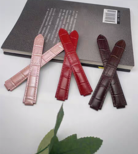 包邮适配卡地亚蓝气球原装手表带真皮鳄鱼纹皮...