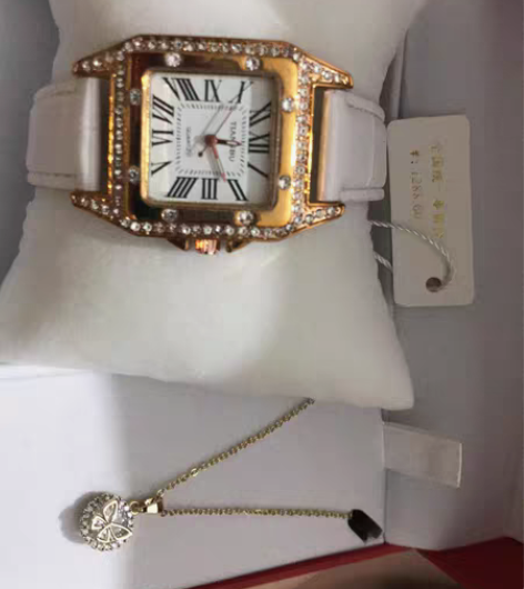 全新天博女士手表配18k项链 感兴趣的话点...