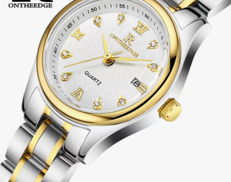 转卖正品超薄防水精钢带石英男女手表男士腕表...