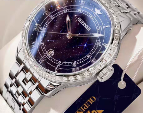 包邮瑞士正品欧品客手表男士全自动机械表月相...