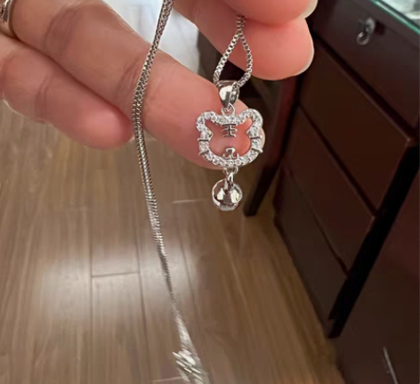 包邮小老虎铃铛项链女ins学生简约本命年老...