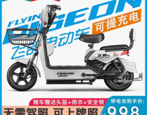 转卖飞鸽电动车新国标电动自行车男女小型代步...