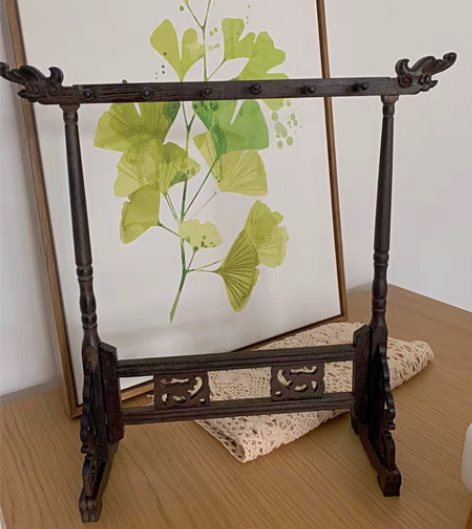 包邮龙头毛笔架6挂12针鸡翅木笔挂 红木文...