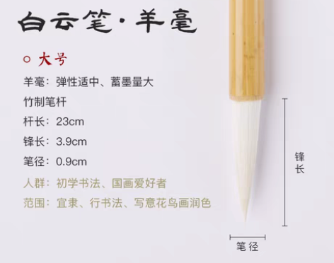 转卖【开学价】六品堂毛笔狼毫兼毫大白云中楷...