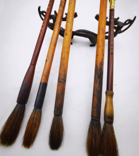 包邮90年代老狼毫毛笔5支打包出售，精品湖...