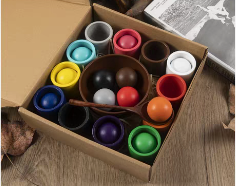 转卖蒙氏教具儿童夹球夹珠颜色配对玩具启蒙 ...