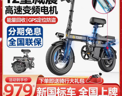 转卖德国尊尚折叠电动自行车锂电池代驾超轻小...