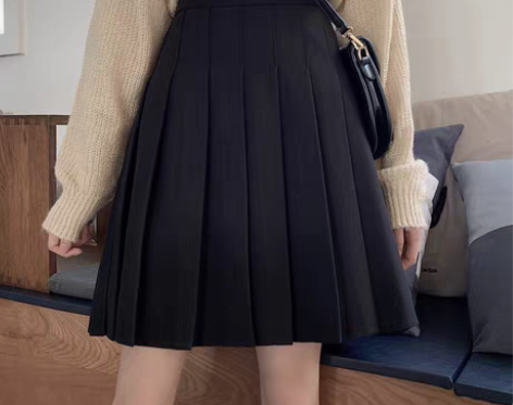 转卖加长版毛呢百褶裙半身裙女秋冬中长款大码...