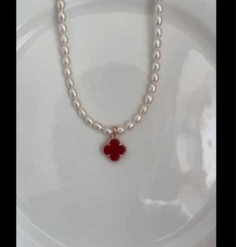 包邮珍珠与红玛瑙的完美碰撞，炒鸡显白的配色...