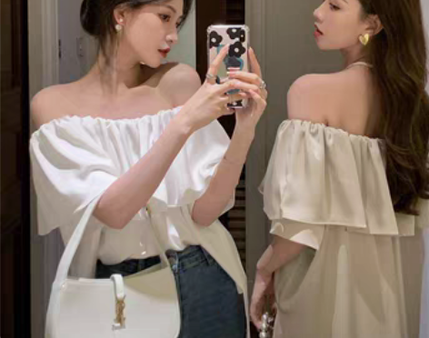 转卖剩饭CellcHok「倾城之恋」一字肩...