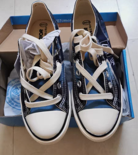 包邮全新38码蓝色回力帆布鞋板鞋，男女都适...