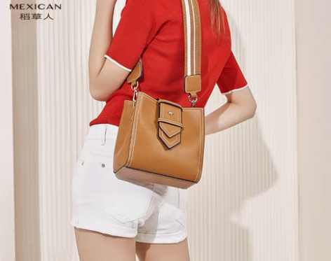 转卖稻草人包包单肩包大容量女水桶包女士包包...