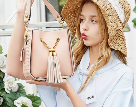 转卖ONLY撞色水桶包子母包 软链条单肩斜...