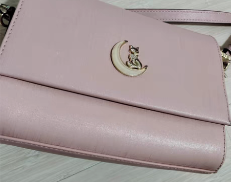 金狐狸品牌包包时尚流行单肩斜挎女士粉色小方...