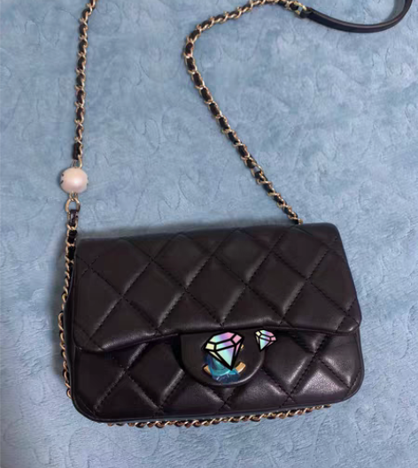 包邮小香风珍珠菱格链条包，羊皮，全新未背出...