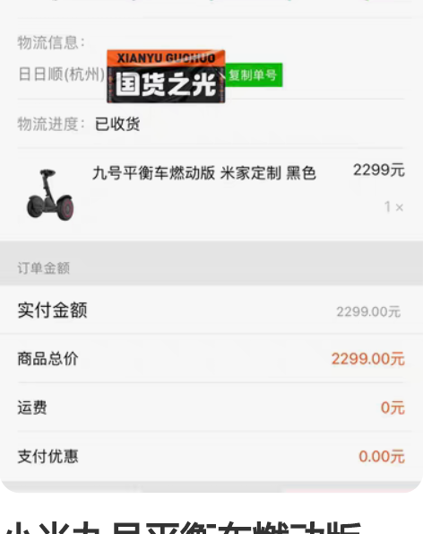 小米九号平衡车，算9.9新吧，基本全新，只...