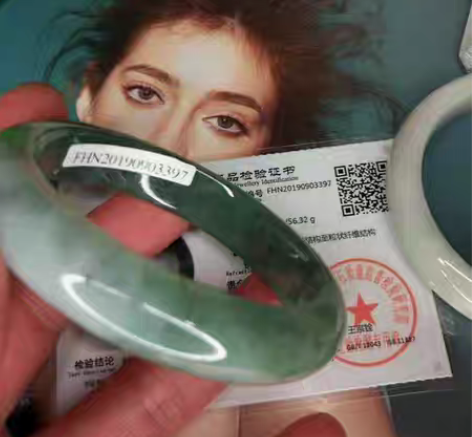 包邮翡翠手镯55圈口小手镯子缅甸玉天然a货...