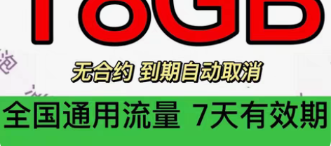 山东移动流量 5GB～18GB，7天（不扣...