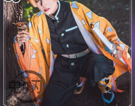 包邮#cos 鬼灭我妻善逸cos服＋假发 ...