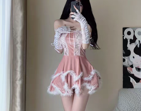 转卖圣诞节cosplay粉色可爱猫女郎制服...