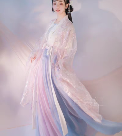 包邮【东月棠-原云裳纪】春樱紫蓝 六米摆齐...