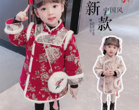 转卖HHkids女童中国风拜年服重工刺绣加...