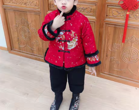 转卖男童拜年服套装秋冬季唐装中国风儿童装汉...