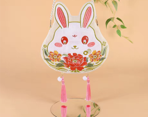 转卖玉兔呈祥汉服刺绣包拜年包中国风民族绣花...