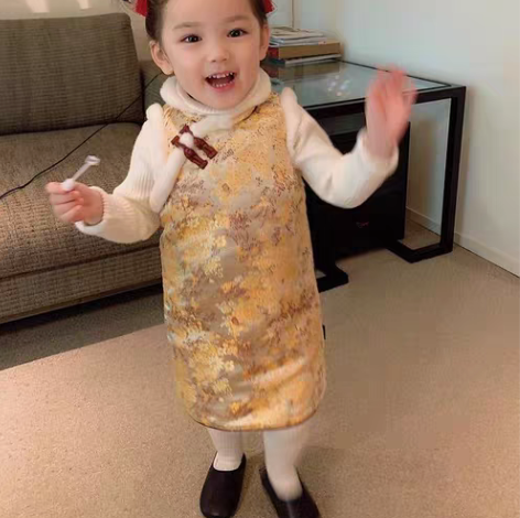 包邮辰辰妈汉服古风唐装拜年服夹棉 连衣裙9...