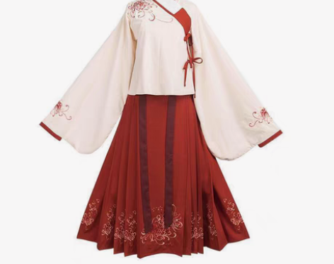 汉尚华莲传统汉服女装芙蓉月刺绣袄裙彼岸花绣...