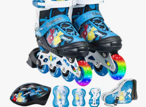 国内前三大品牌美洲狮：蓝色全套（鞋子护具头...