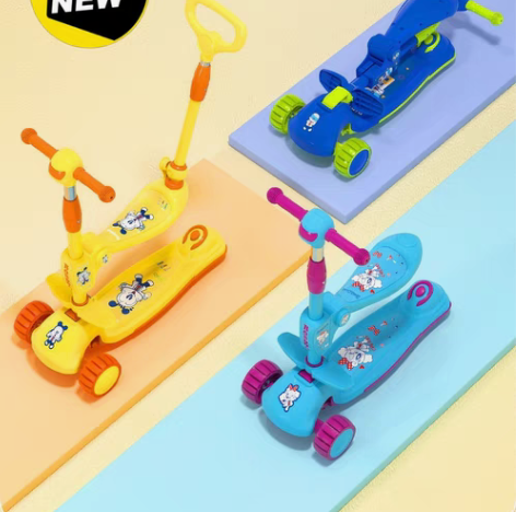 包邮包邮巴布豆儿童滑板车可坐可滑2-5-8...