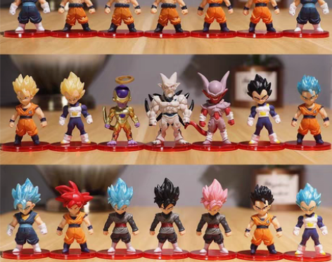 包邮特价全套21款七龙珠超手办公仔孙悟空悟...