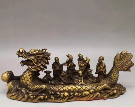 包邮黄铜八仙过海器型厚重形制端正包浆温润家...