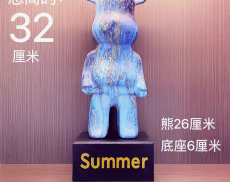 包邮现代简约家居创意陶瓷工艺品暴力熊摆件客...