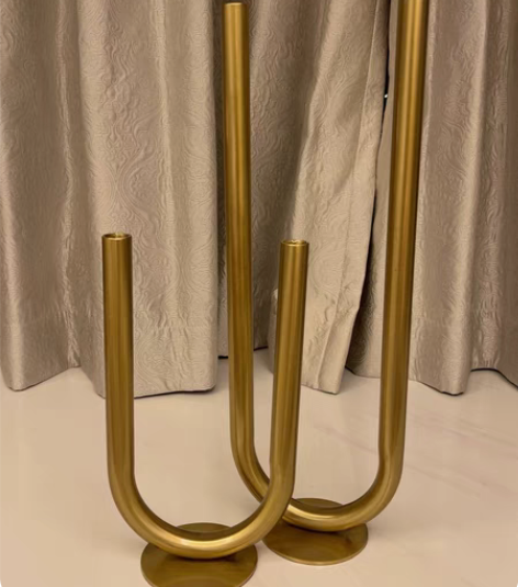 现代简约金属U形烛台工艺品北欧创意家居桌面...