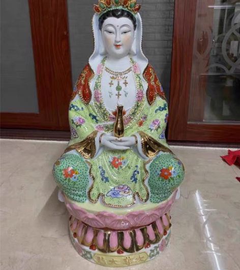 七八十年代粉彩观音产品陶瓷为易碎品,售出非...