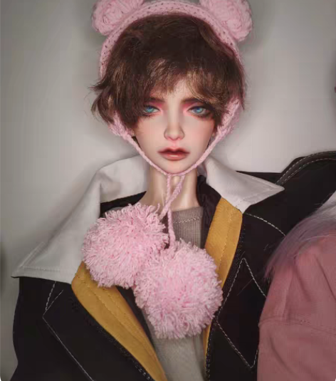 BJD 三分叔尺寸 熊耳朵帽 针织帽 毛线...