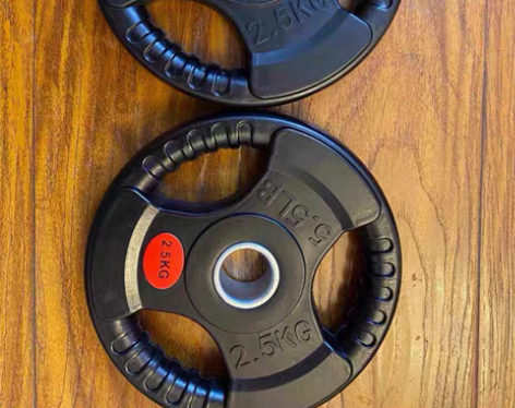 包邮清仓处理6元一公斤包胶杠铃片大孔手抓款...