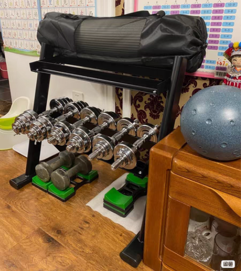 包邮【出售杠铃哑铃放置架】四层 钢管制作重...