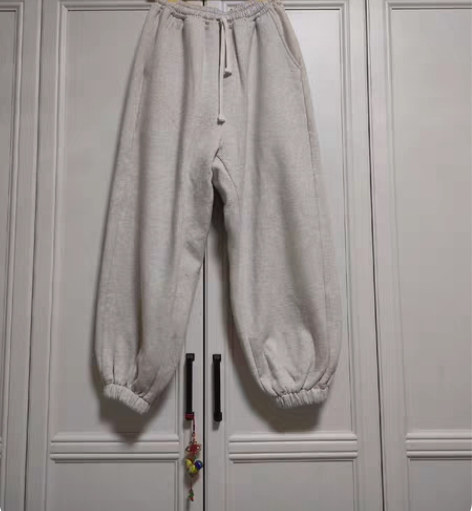 包邮灰白色休闲卫裤均码 hold不住这种宽...