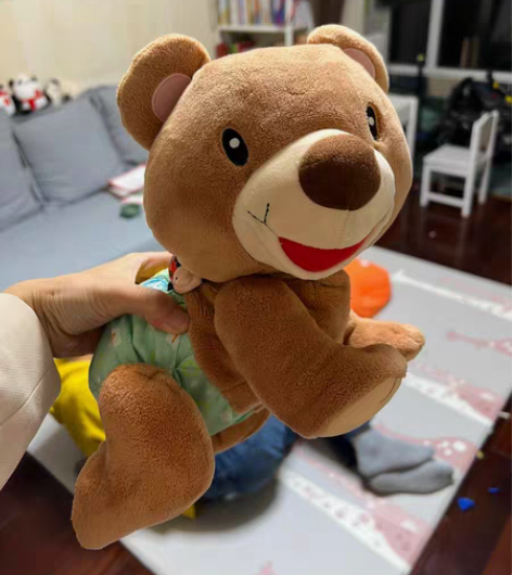伟易达电动学爬小熊布偶，几乎全新，3折价格...