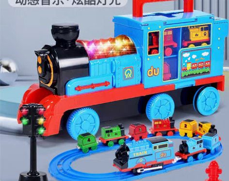 转卖儿童电动小火车头轨道滑行抖音益智玩具赛...