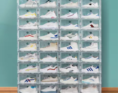 转卖20个装加厚鞋盒收纳盒透明抽屉式鞋子神...