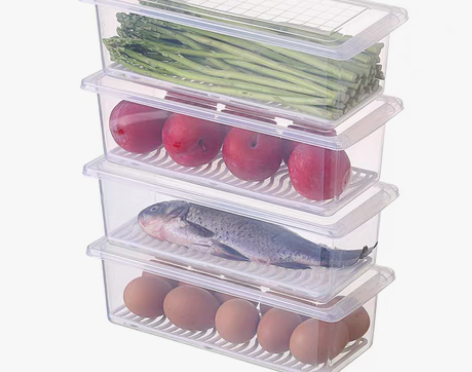 转卖日式冰箱长方形塑料透明面条海鲜盒密封厨...